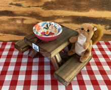 Load image into Gallery viewer, Classic Squirrel Picnic Table Gift Bundle! (Classic Squirrel Picnic Table + Squirrel Snack Sack + Greeting Card) - - (TREE/POST INSTALLATION)