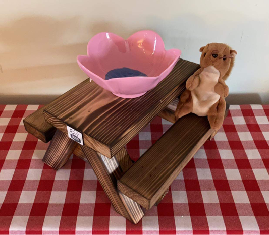 PATIO SQUIRREL PICNIC TABLE GIFT BUNDLES! (Patio Squirrel Picnic Table + Squirrel Snack Sack + Greeting Card) - - (DECK, GARDEN, PATIO TABLE)