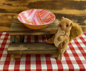 PATIO SQUIRREL PICNIC TABLE GIFT BUNDLES! (Patio Squirrel Picnic Table + Squirrel Snack Sack + Greeting Card) - - (DECK, GARDEN, PATIO TABLE)