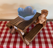PATIO SQUIRREL PICNIC TABLE GIFT BUNDLES! (Patio Squirrel Picnic Table + Squirrel Snack Sack + Greeting Card) - - (DECK, GARDEN, PATIO TABLE)
