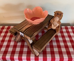 PATIO SQUIRREL PICNIC TABLE GIFT BUNDLES! (Patio Squirrel Picnic Table + Squirrel Snack Sack + Greeting Card) - - (DECK, GARDEN, PATIO TABLE)
